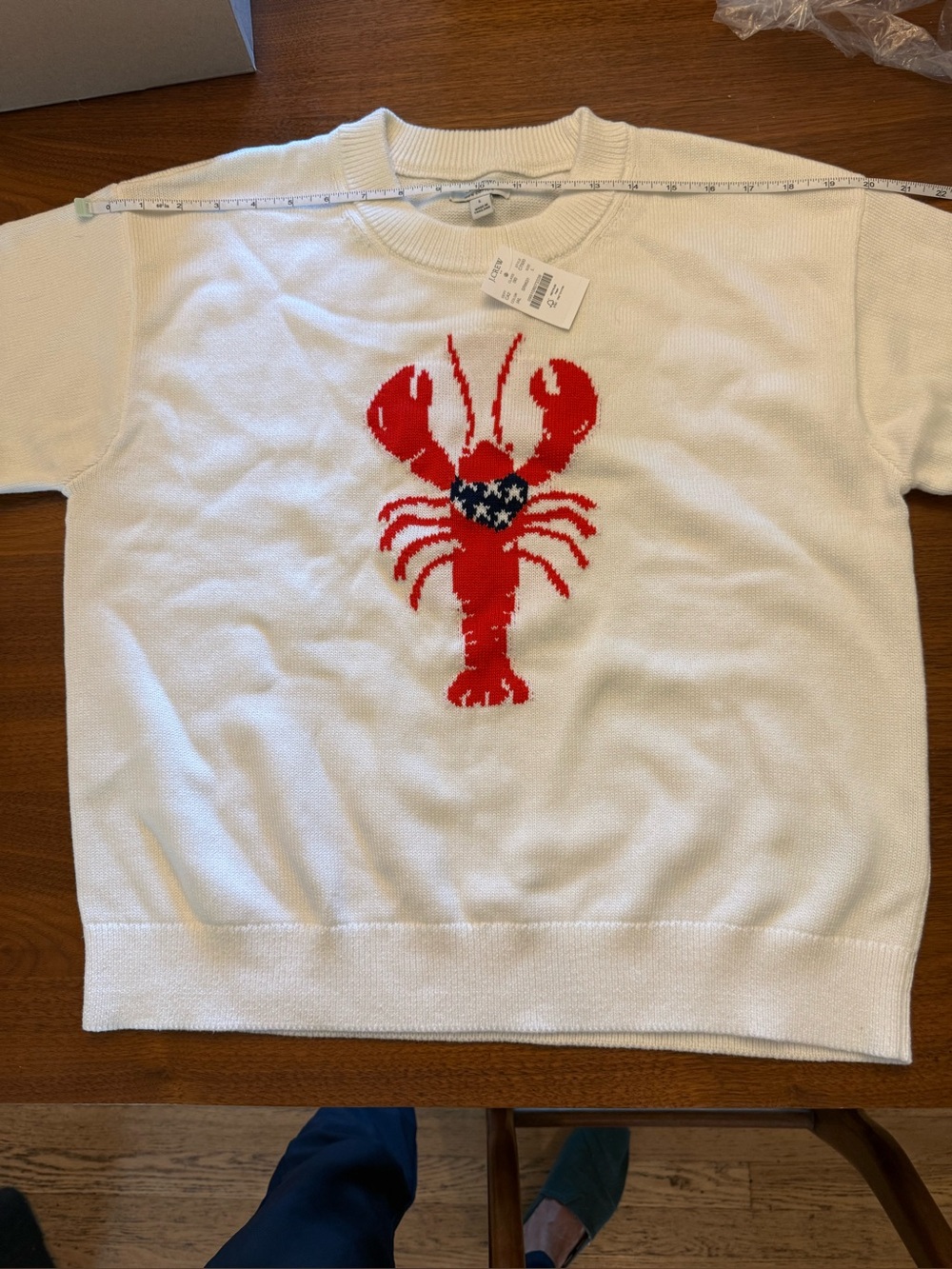 Ivory Womens Pullover Sweater with Red Lobster Graphic